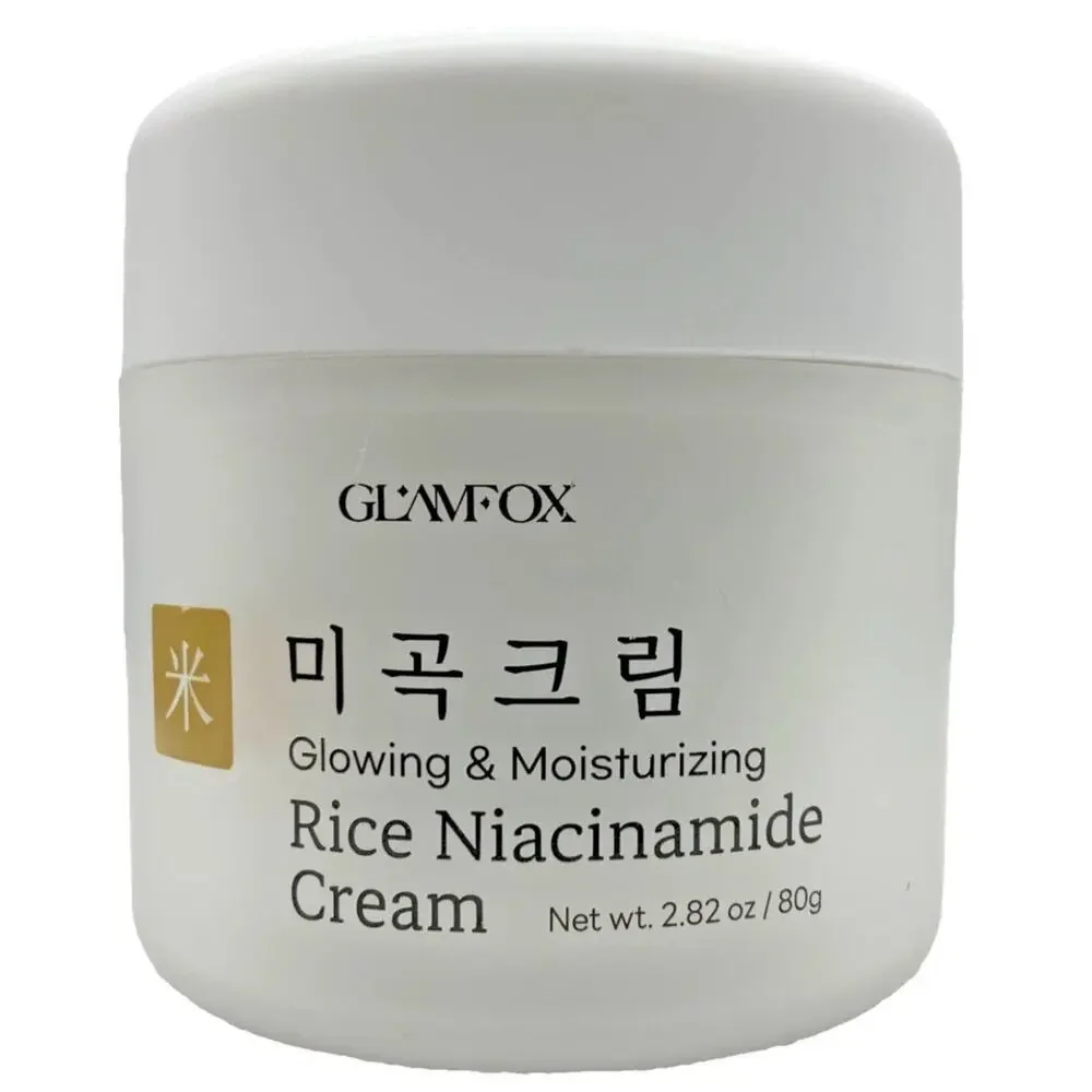 Korean GLAMFOX Rice Niacinamide Cream Moisturizing Glass Skin 2.82 Oz New